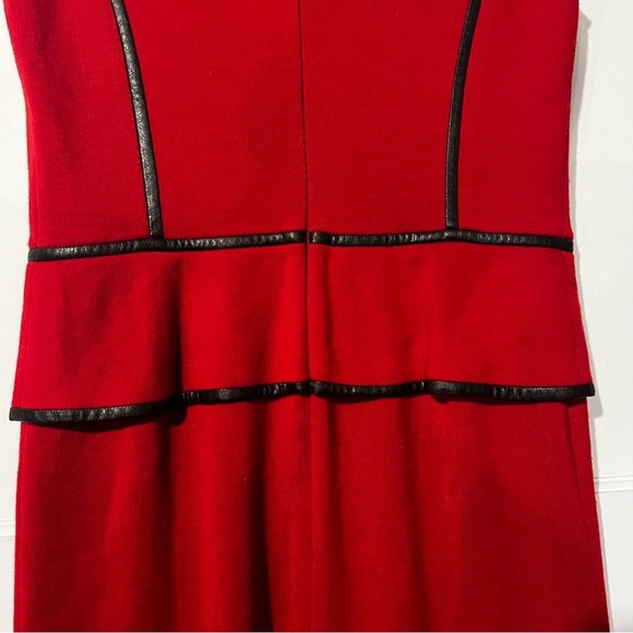 Tory Burch Sheath Dress “Violet” Knee-Length Leather Piping Size Medium - Picture 6 of 13